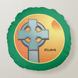 Irish Blessings Cross gepersonaliseerd Rond Kussen