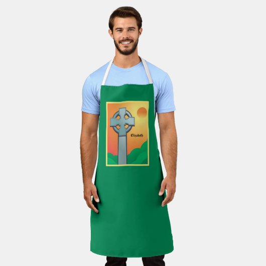 Irish Blessings Cross gepersonaliseerd Schort (Gedragen)