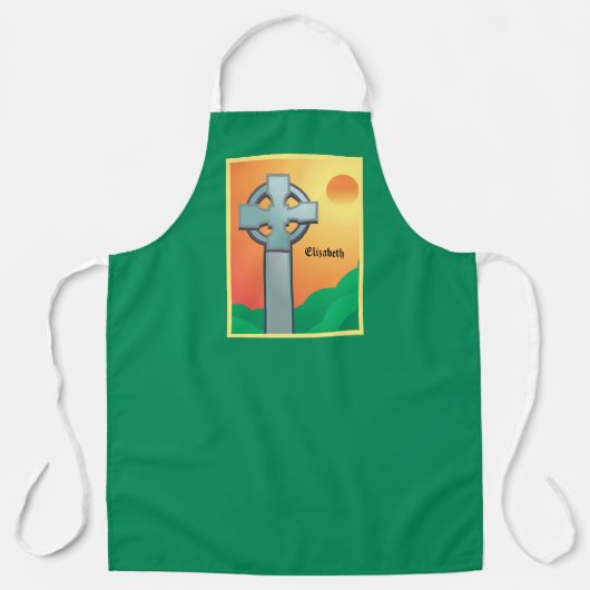 Irish Blessings Cross gepersonaliseerd Schort (Voorkant)