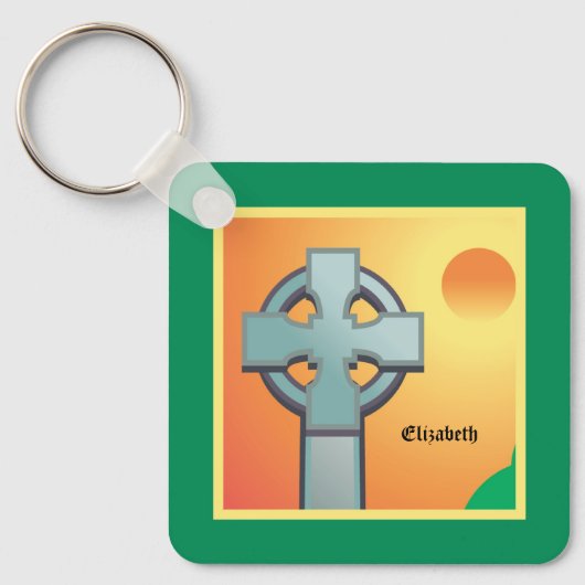 Irish Blessings Cross gepersonaliseerd Sleutelhanger (Voorkant)