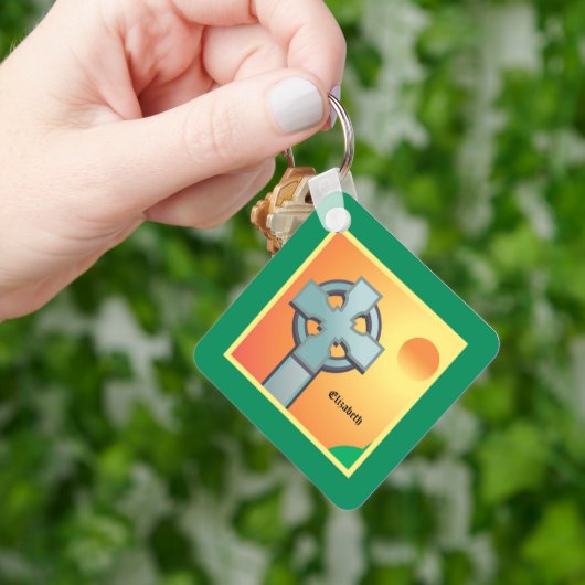 Irish Blessings Cross gepersonaliseerd Sleutelhanger (Hand)