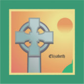 Irish Blessings Cross gepersonaliseerd Sticker (Voorkant)