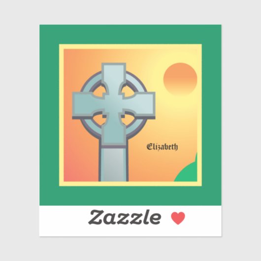 Irish Blessings Cross gepersonaliseerd Sticker (Vel)