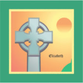 Irish Blessings Cross gepersonaliseerd Sticker (Voorkant)