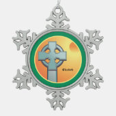 Irish Blessings Cross gepersonaliseerd Tin Sneeuwvlok Ornament (Voorkant)