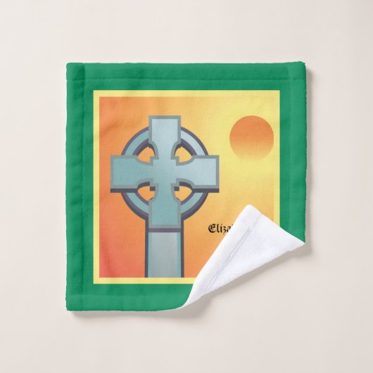 Irish Blessings Cross gepersonaliseerd Washandje (Wasdoekje)