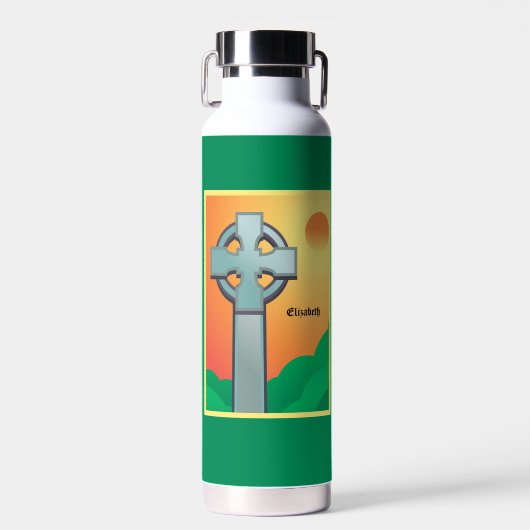 Irish Blessings Cross gepersonaliseerd Waterfles (Voorkant)