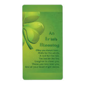 Irish Blessings Green Shamrock, Keltic Etiket (Voorkant)