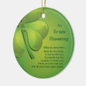 Irish Blessings Green Shamrock, Keltic Keramisch Ornament (Links)