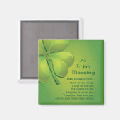 Irish Blessings Green Shamrock, Keltic Magneet (Voorkant / Achterkant)