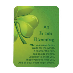 Irish Blessings Green Shamrock, Keltic Magneet
