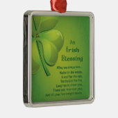 Irish Blessings Green Shamrock, Keltic Metalen Ornament (Rechts)