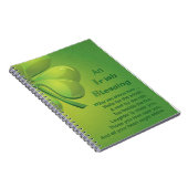 Irish Blessings Green Shamrock, Keltic Notitieboek (Rechterzijde)