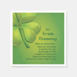 Irish Blessings Green Shamrock, Keltic Servet