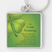 Irish Blessings Green Shamrock, Keltic Sleutelhanger (Voorkant)