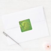 Irish Blessings Green Shamrock, Keltic Vierkante Sticker (Envelop)