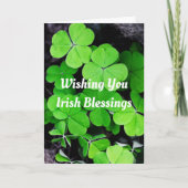 Irish Blessings Shamrocks Wenskaart Kaart (Voorkant)