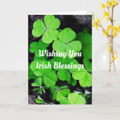 Irish Blessings Shamrocks Wenskaart Kaart (Gele Bloem)