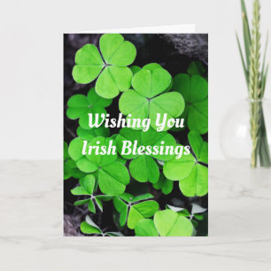 Irish Blessings Shamrocks Wenskaart Kaart