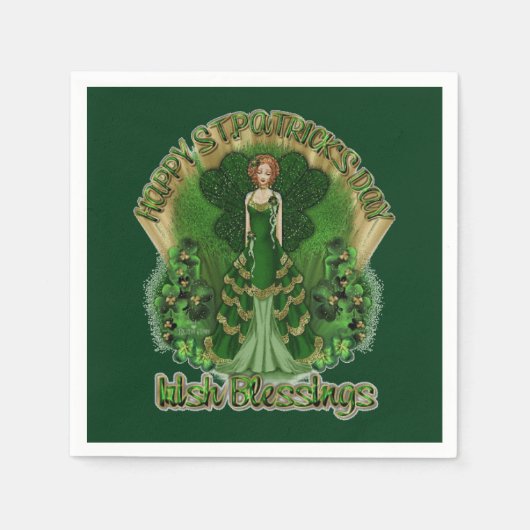 Irish Blessings St Patrick's Day Napkins Servetten (Voorkant)