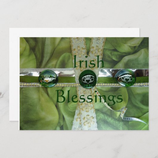 Irish Blessings Wedding Invitting Kaart (Voorkant / Achterkant)