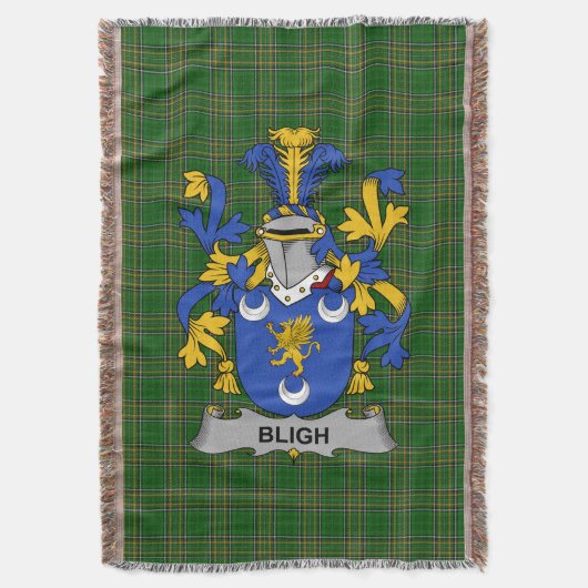 Irish Bligh Coat of Arms Family Crest Ireland Deken (Voorkant Verticaal)