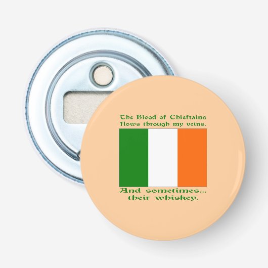 Irish Blood and Whiskey Button Flesopener (Voorkant)