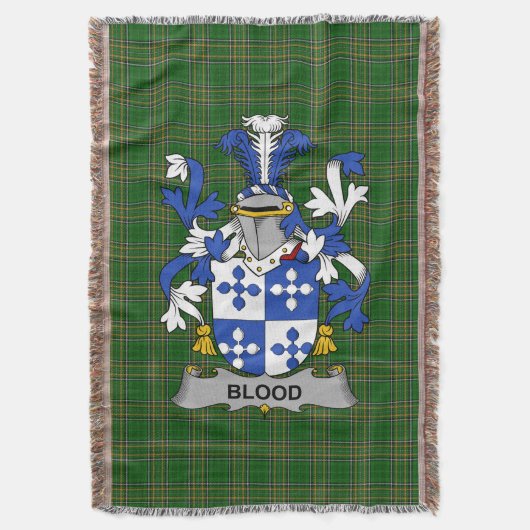 Irish Blood Coat of Arms Family Crest Ierland Deken (Voorkant Verticaal)