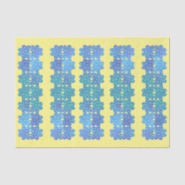 Irish Blue Textured Shamrocks on Yellow Tissuepapier