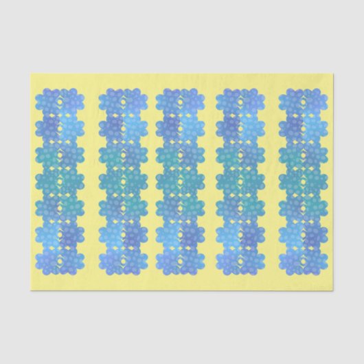 Irish Blue Textured Shamrocks on Yellow Tissuepapier (Voorkant)