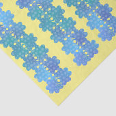 Irish Blue Textured Shamrocks on Yellow Tissuepapier (Detail)
