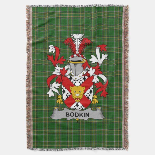 Irish Bodkin Coat of Arms Family Crest Ireland Deken (Voorkant Verticaal)