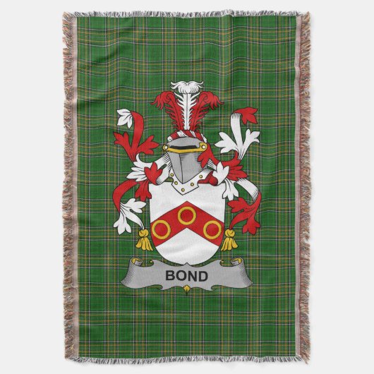 Irish Bond Coat of Arms Family Crest Ireland Deken (Voorkant Verticaal)