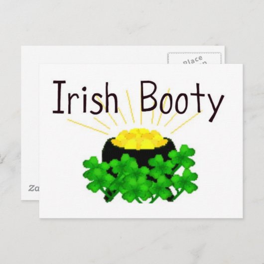 Irish Booty Pot of Gold St. Patrick's Day Briefkaart (Voorkant / Achterkant)