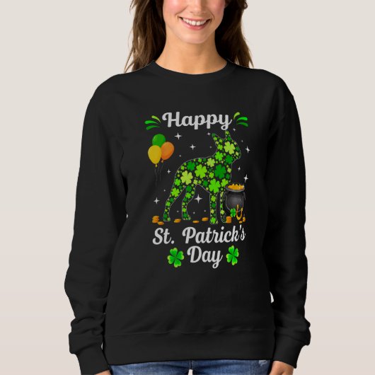 Irish Boston Terrier Dog Cute Shamrock St Patrick Trui (Voorkant)