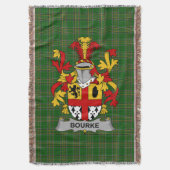 Irish Bourke Coat of Arms Family Crest Ireland Deken (Voorkant Verticaal)