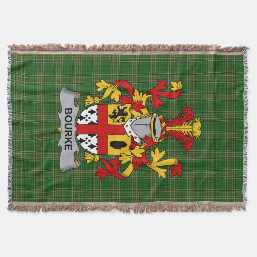Irish Bourke Coat of Arms Family Crest Ireland Deken (Voorkant)