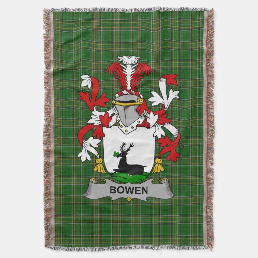 Irish Bowen Coat of Arms Family Crest Ireland Deken (Voorkant Verticaal)