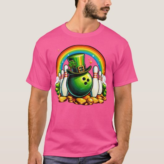Irish Bowling Balls Shamrock Leprechaun St Patrick T-shirt (Voorkant)