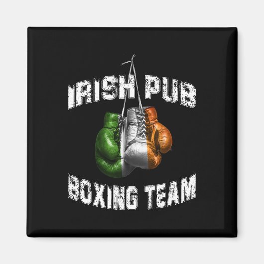 Irish Boxing Funny Ierland Vlag - Ierse pub Magneet (Voorkant)