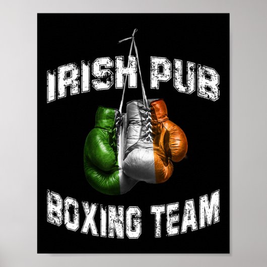 Irish Boxing Funny Ierland Vlag - Ierse pub Poster (Voorkant)
