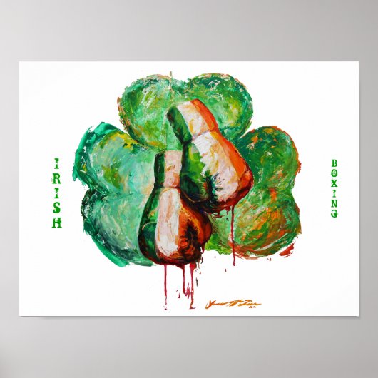 Irish Boxing Shamrock Poster (Voorkant)