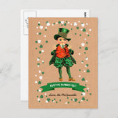  Irish Boy Custom Name St. Patrick's Day Briefkaart (Voorkant / Achterkant)