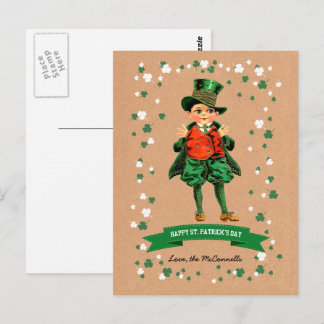  Irish Boy Custom Name St. Patrick's Day Briefkaart