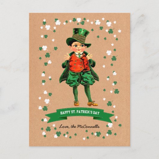  Irish Boy Custom Name St. Patrick's Day Briefkaart (Voorkant)
