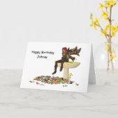 Irish Boy Fairy on Mushroom Birthday Kaart (Gele Bloem)