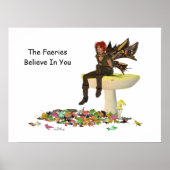 Irish Boy Fairy on Mushroom Poster (Voorkant)