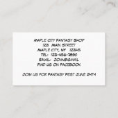 Irish Boy Fairy on Mushroom Visitekaartje (Achterkant)