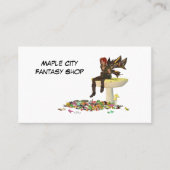 Irish Boy Fairy on Mushroom Visitekaartje (Voorkant)