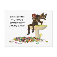 Irish Boy Fairy Op Paddestoel Geboorte Briefkaart